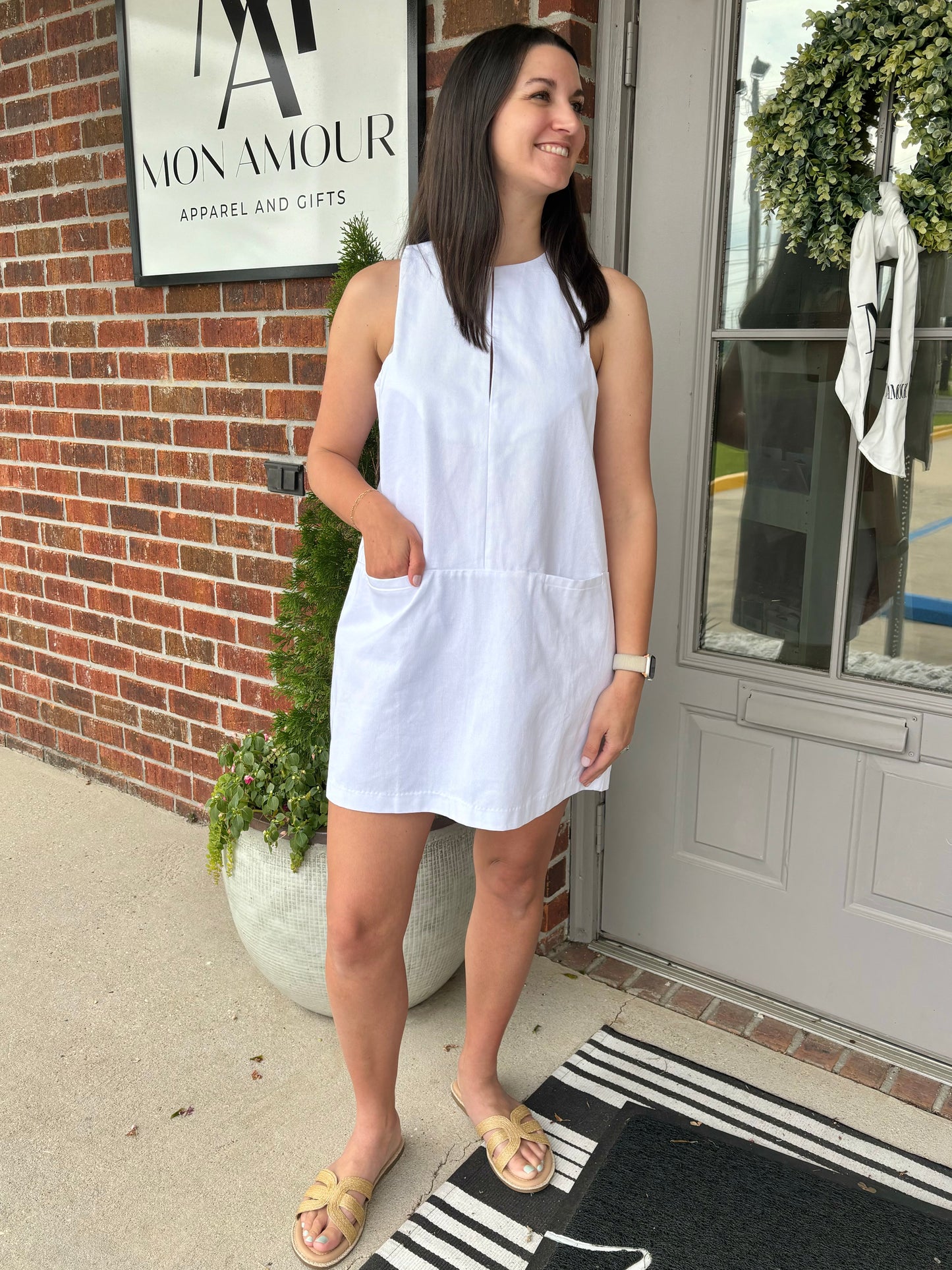 White Woven Grace Dress