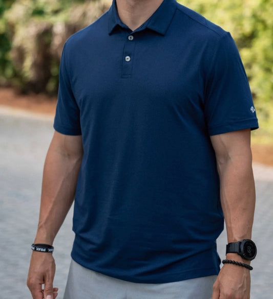 Men’s Performance Polo- Heather Navy