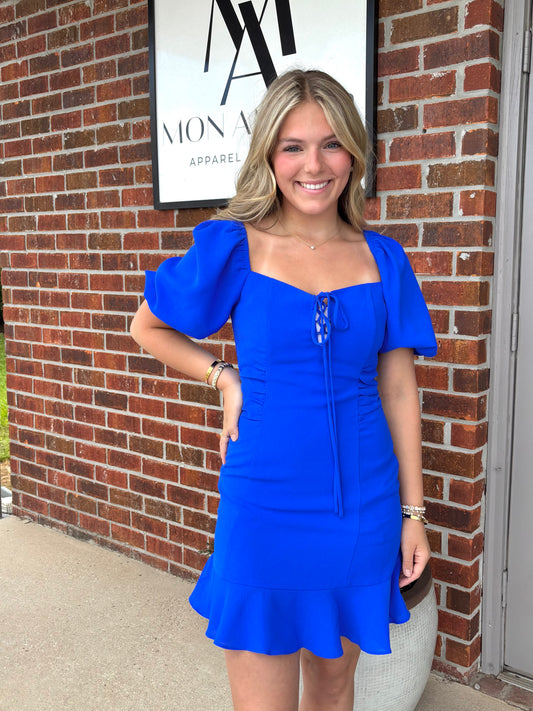 Bubble Blue Ruffle Dress