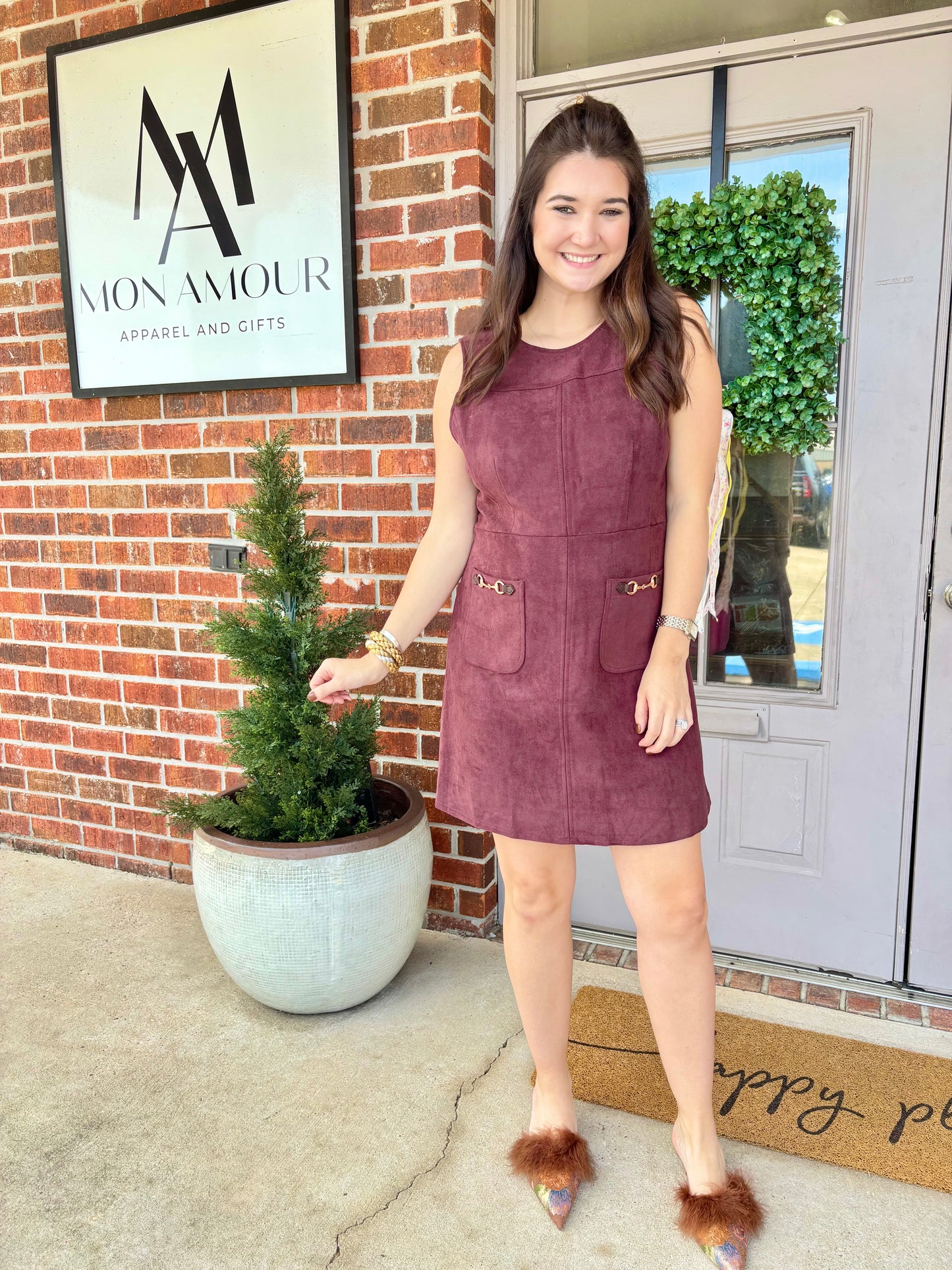The Sutton Suede Dress