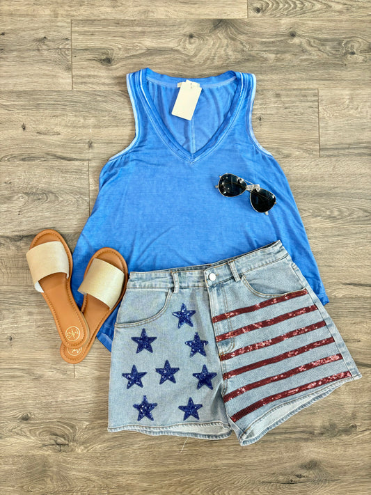 Denim Star Spangled Shorts