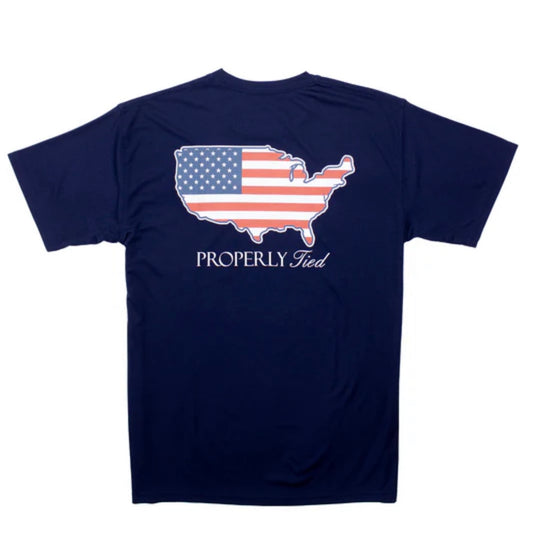 Performance Tee SS Old Glory River Blue