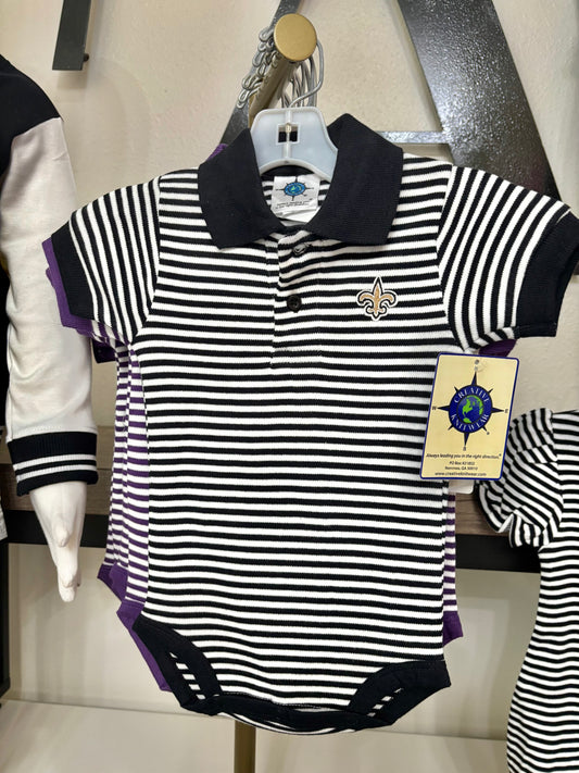 Saints Striped Polo Bodysuit