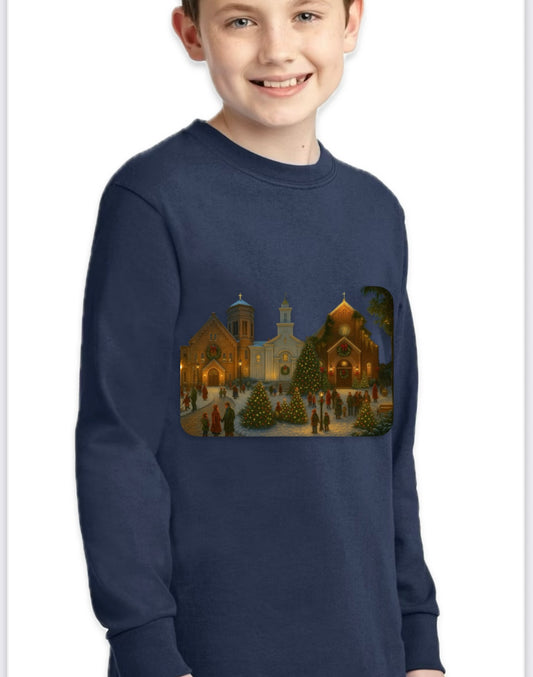 PREORDER: Small Town Christmas KIDS Gildan Long Sleeve Shirt ￼