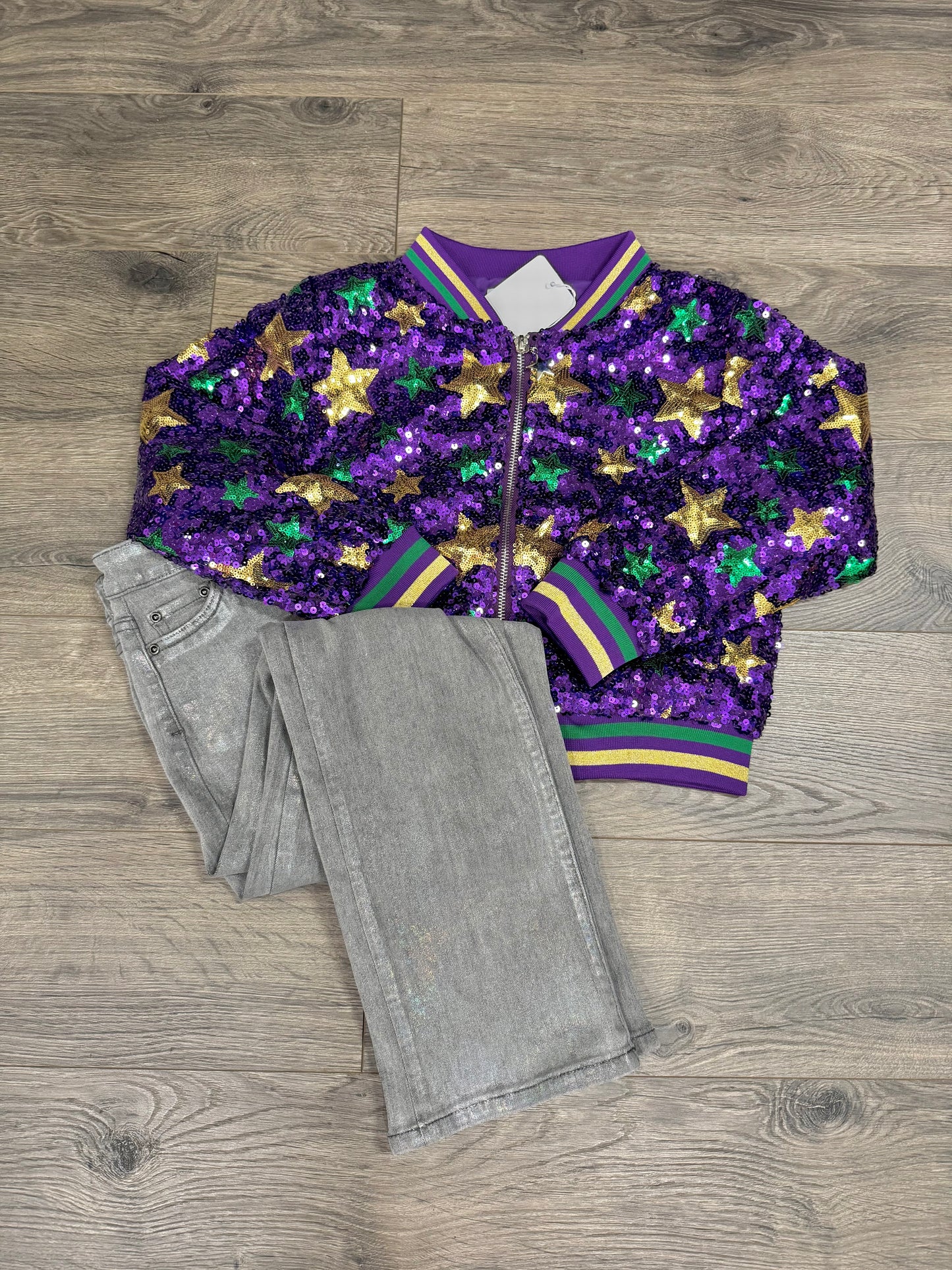 Sequin Stars Carnival Bomber Jacket