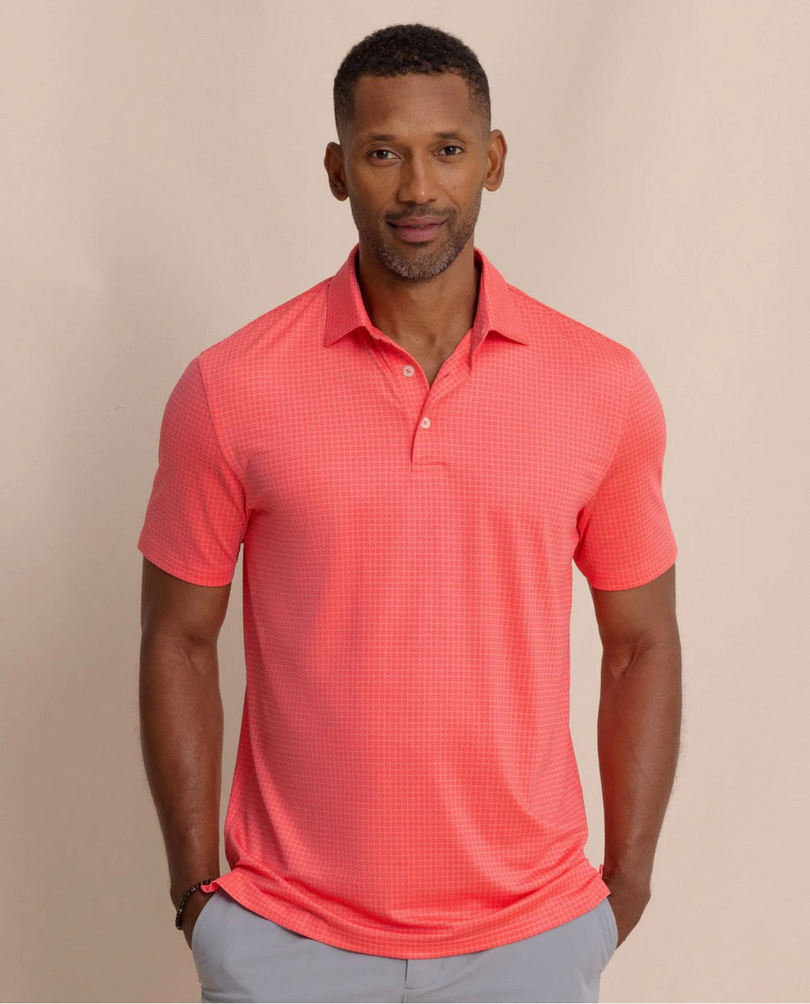 ST SS Driver Spring Geo Polo in Sunkist Coral