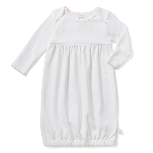 Paty Organic Cotton Overlap Shoulder Baby Gown