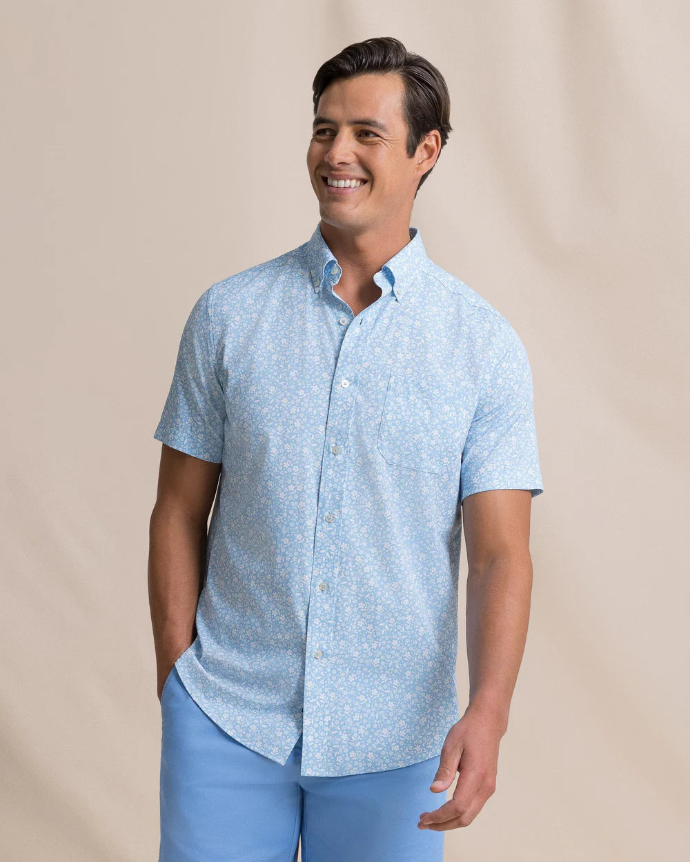 Garden Blooms Coastal Breeze® Short Sleeve Sport Shirt