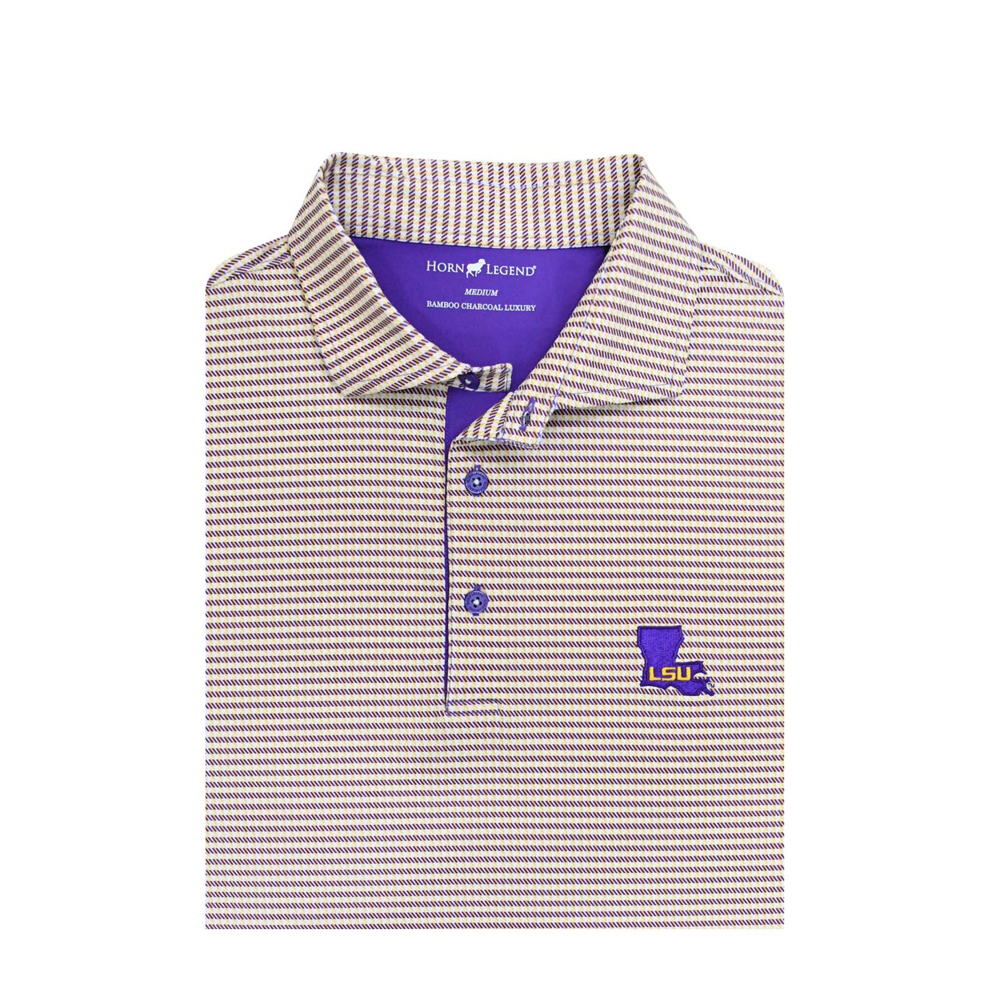 Purple & Gold Houndstooth LSU Polo