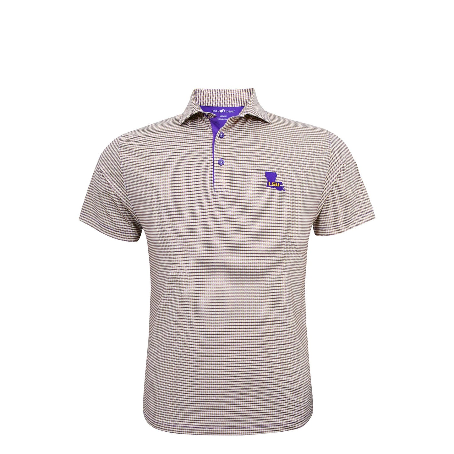 Purple & Gold Houndstooth LSU Polo