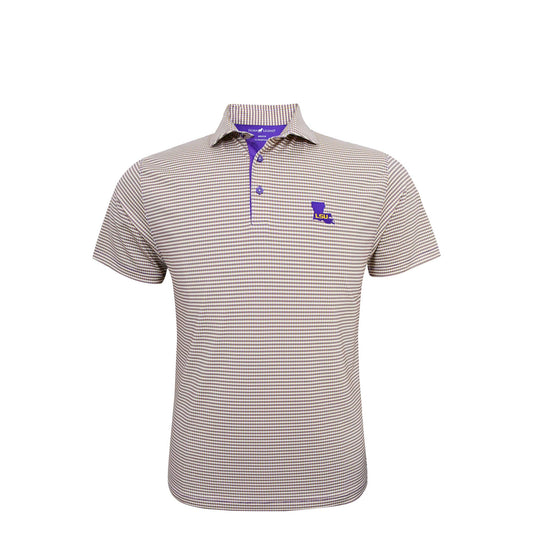 Purple & Gold Houndstooth LSU Polo
