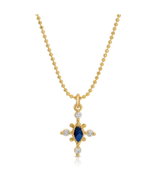 Victoria Cross Necklace - Sapphire