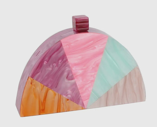 Mary Multi Color Acrylic Clutch