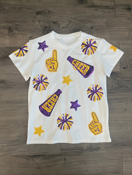 Purple and Gold Cheer Shirts