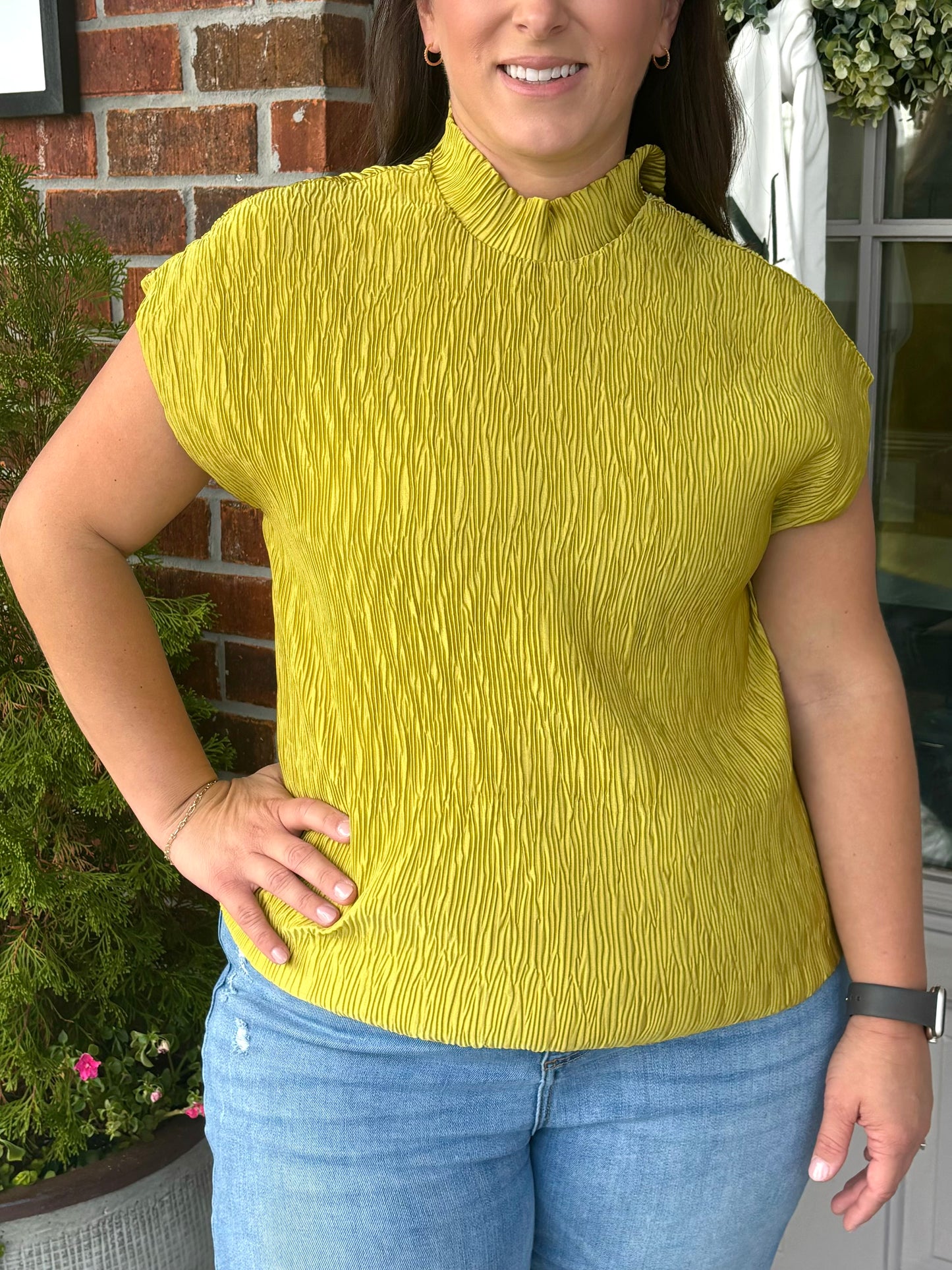 Tease Textured Top Martini Olive