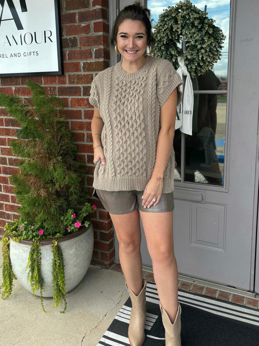 Madi Mushroom Cable Sweater Vest