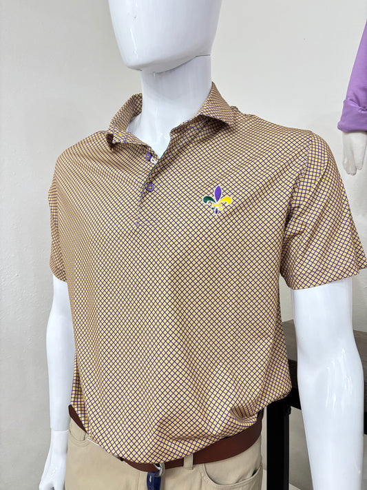 Mardi Gras Gold Mosaic Polo