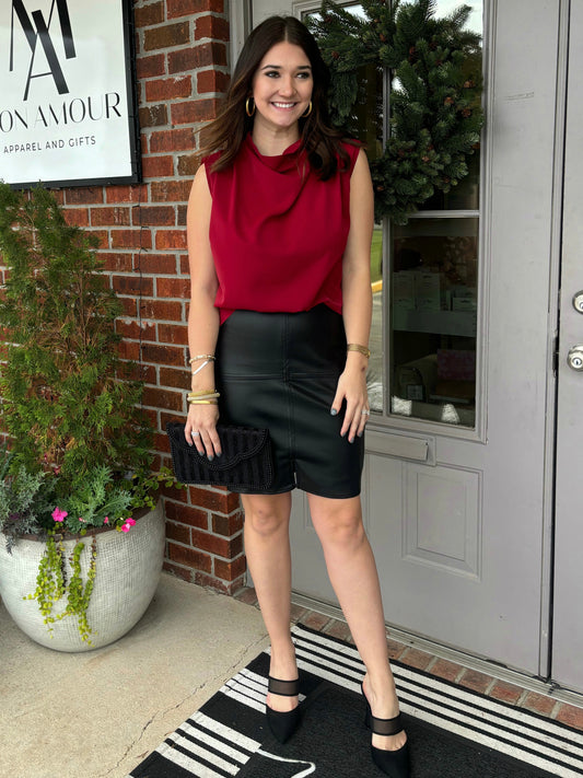 Vegan Viola Leather Skirt