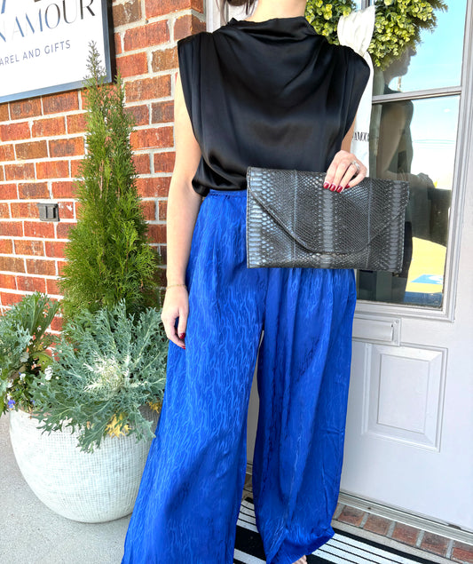 Electric Blue Front Pleat Pant