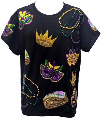 QOS Black Mardi Gras Icon Tee