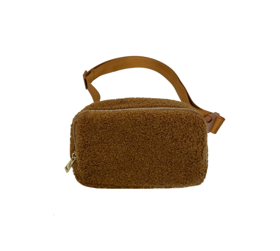Varsity Cinnamon Sherpa Waist Bag
