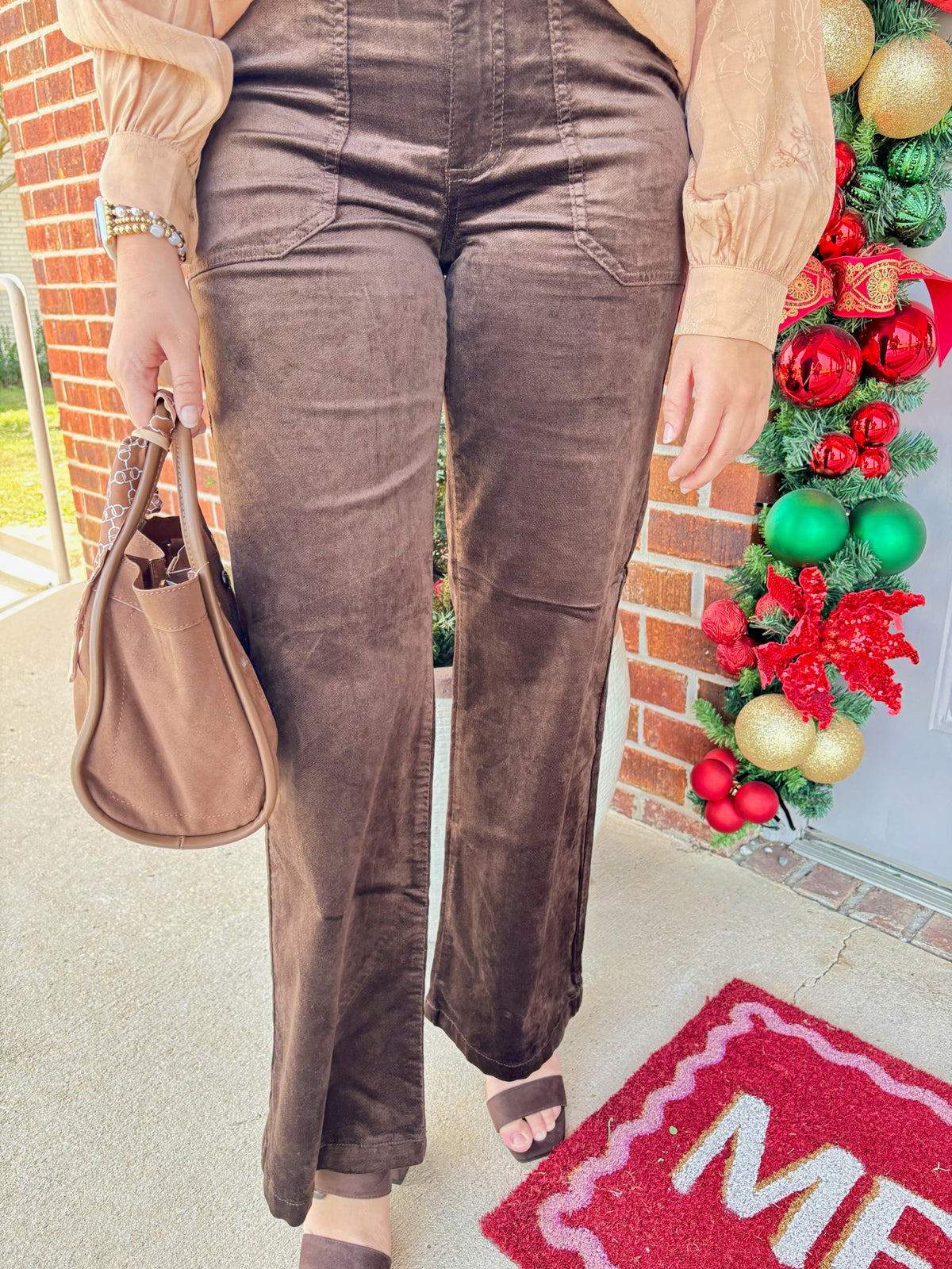 Jodi High Rise Straight Leg, Chocolate