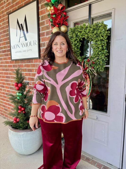 Retro Bloom Sweater