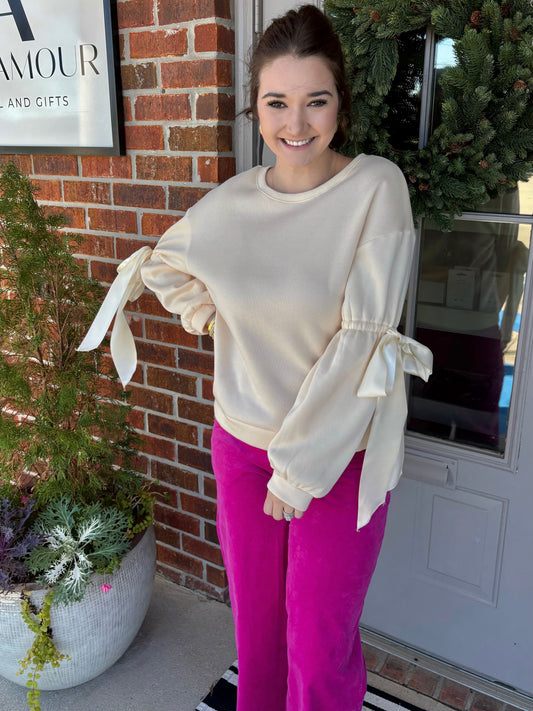Carli Cream Bow Sweater