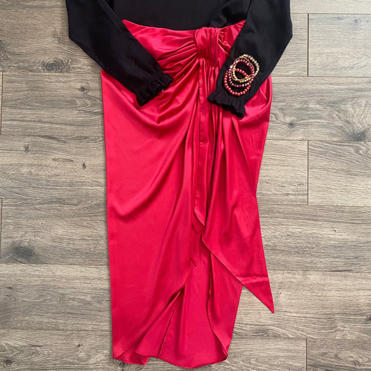 Astro Red Midi Skirt