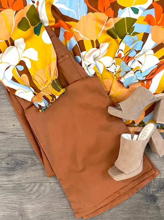 Women's Plus Size Camel Slim Wax Jean with Bootcut