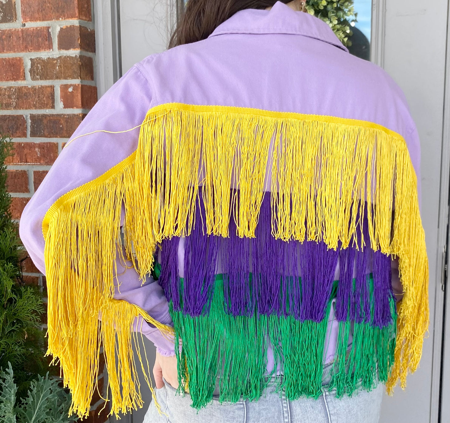 Purple Mardi Gras Fringe Jacket