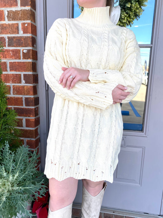 Callahan Cream Knit Sweater Dress