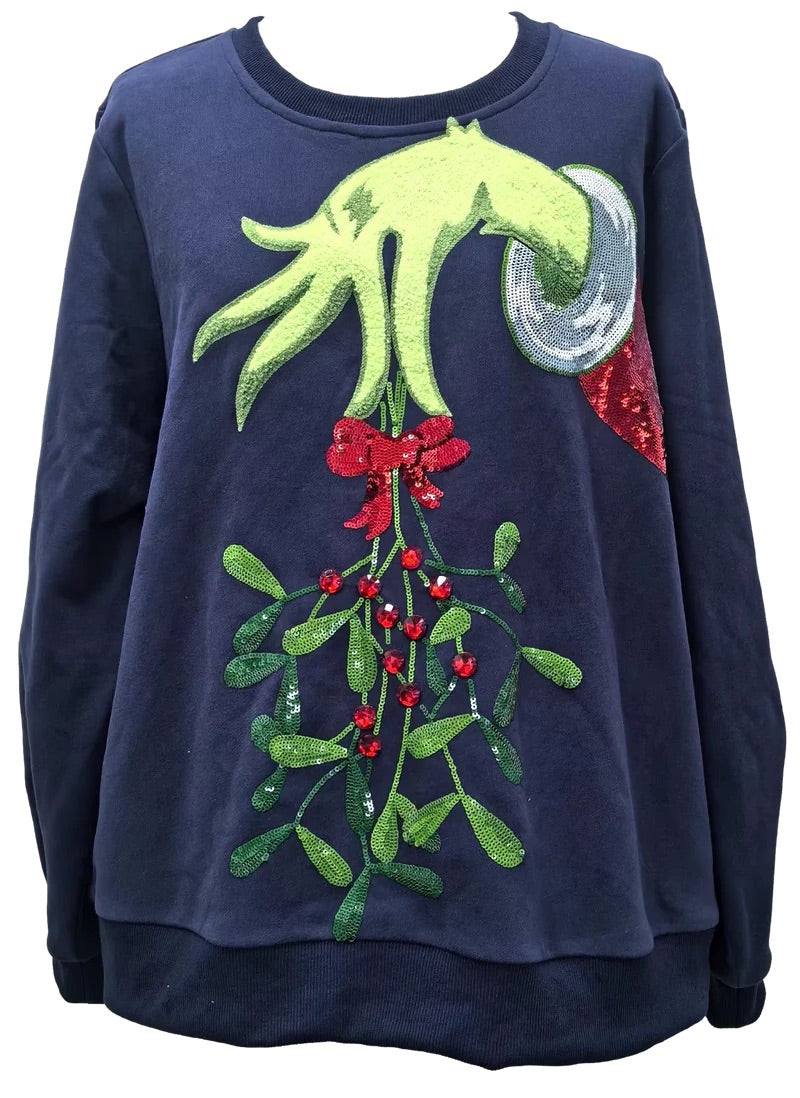 QOS Grinch Mistletoe Sweatshirt