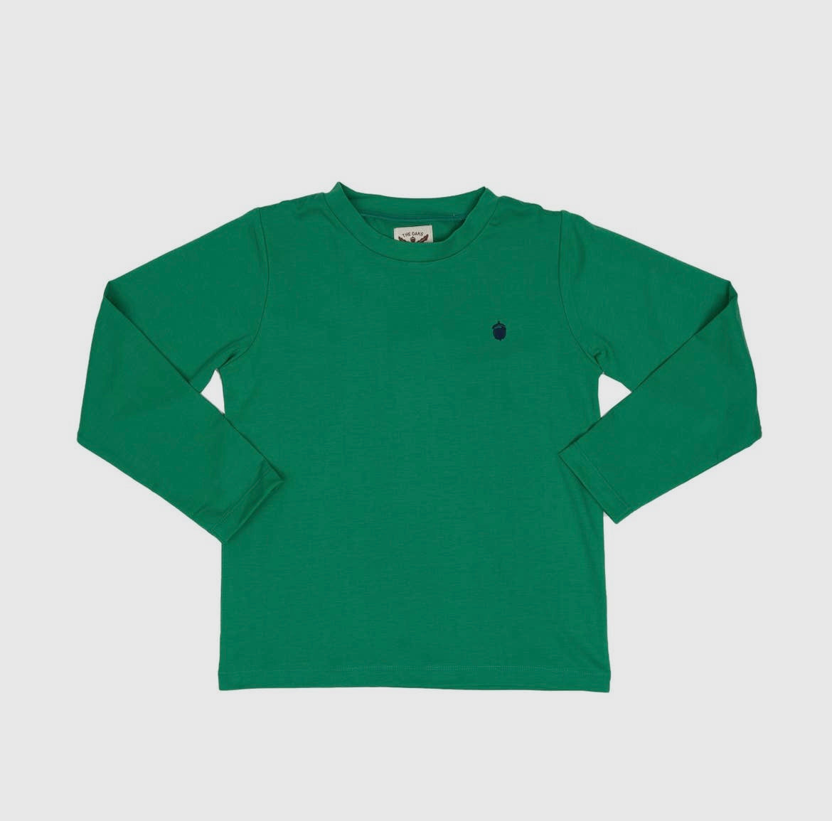 L/S Signature Green Tee with Navy Acorn