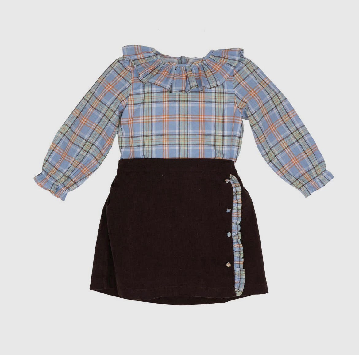 Paisley Fall Plaid Skirt Set