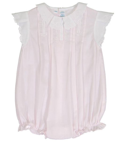 Pink/White Feltman Vintage Fly Sleeve Romper