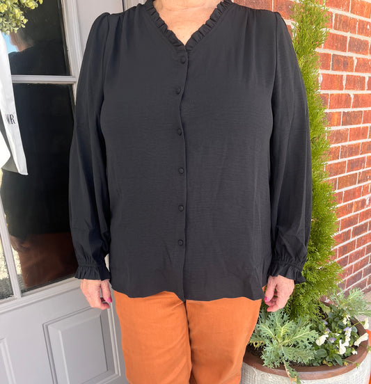 Women's Plus Size Black Blouse