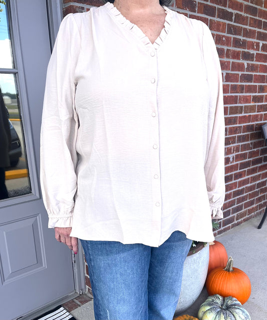 Women's Plus Size Oatmeal Blouse