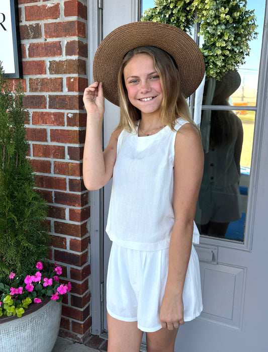 Tween Shoreline Tank with Button Back Details