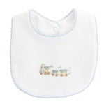 Little Train Bib with Crochet Trim