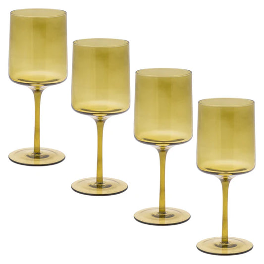 Olive Mid Century Wine Glasses