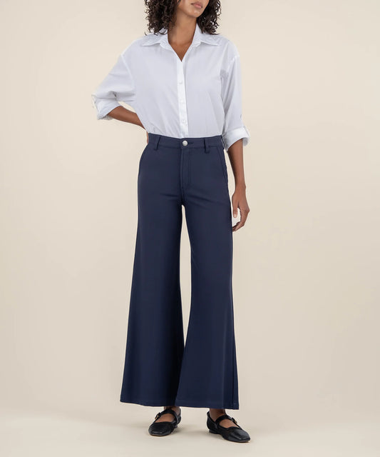 Navy Meg High Rise Wide Leg Trouser