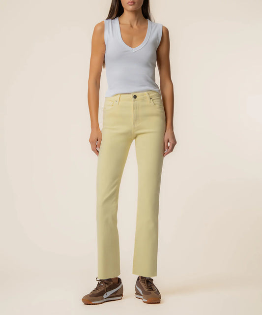 Yellow Kelsey High Rise Ankle Flare