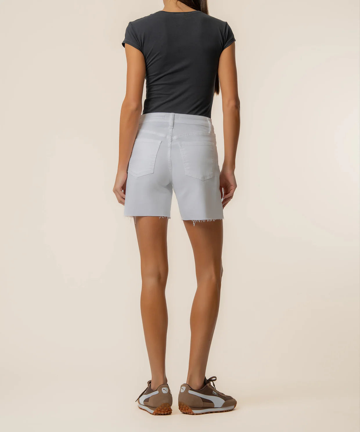 Hailey White High Rise Short