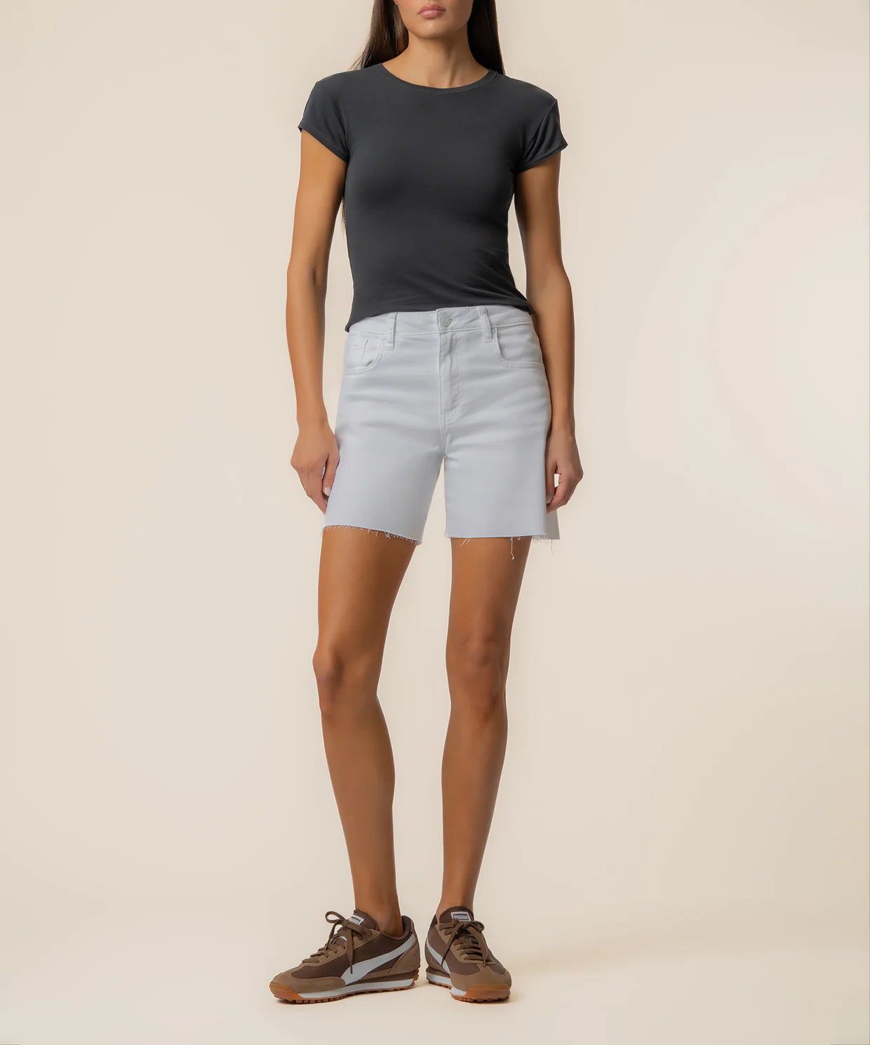 Hailey White High Rise Short