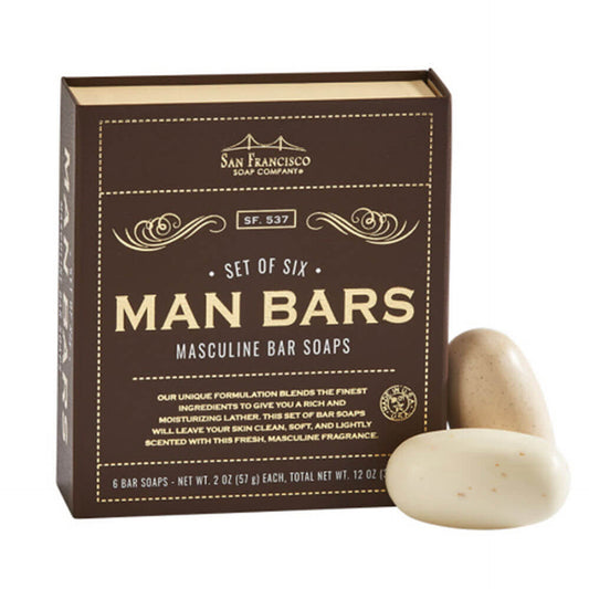 Man Bar Set set of 6 bean bars of soap