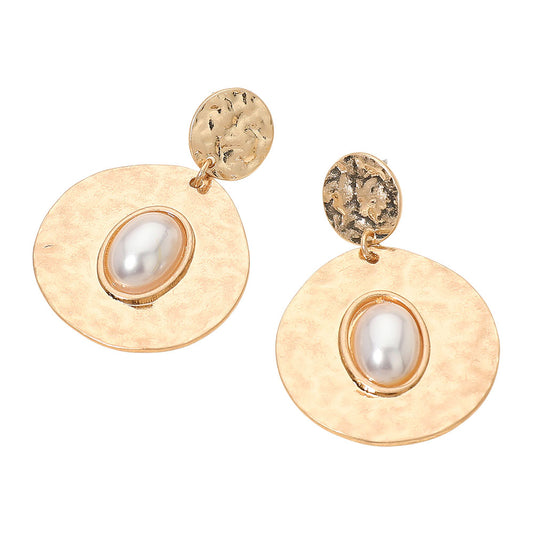 Oval Center Drop Earrings
