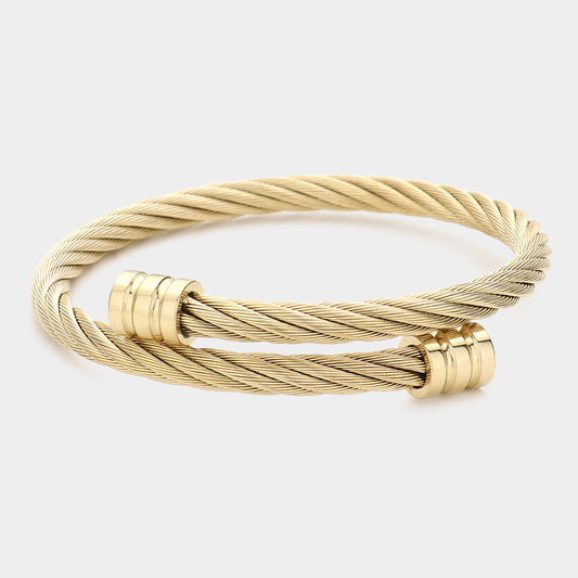 Gold Rope Open End Bracelet