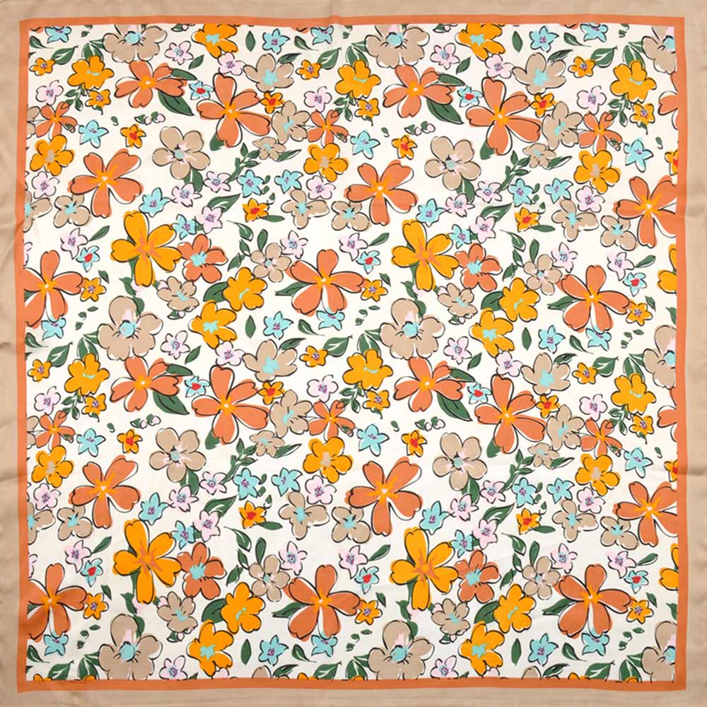 Flower Drawing Print Scarf