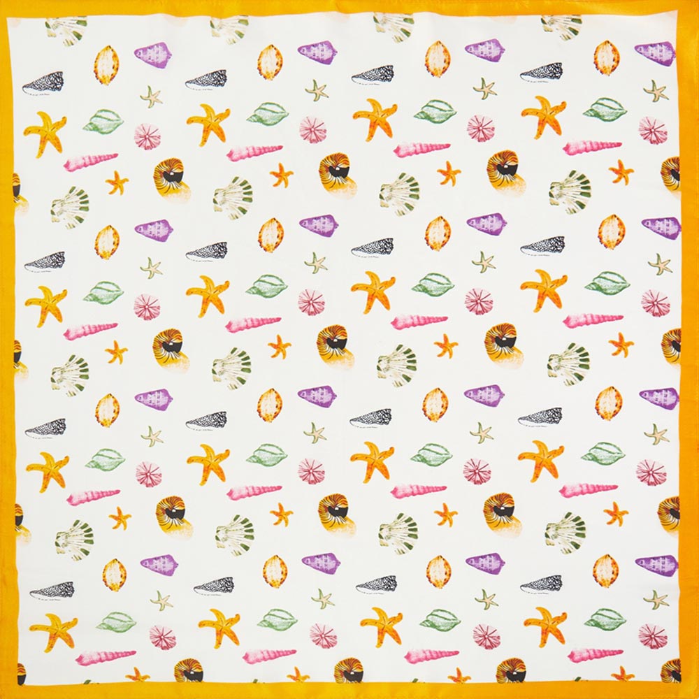 Coastal Watercolor Seashell Scarf